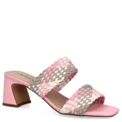 Klapki i japonki damskie - Stylowe klapki na obcasie - CAPRICE 9-27213-42 RÓŻOWE - miniaturka - grafika 1