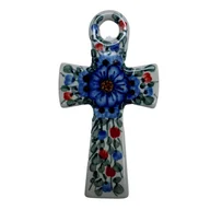 Ozdoby bożonarodzeniowe - Ceramiczny krzyż wiszący Ceramika Bolesławiec - miniaturka - grafika 1