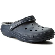 Klapki i japonki damskie - Crocs Klapki Classic Lined Clog 203591 Navy/Charcoal - miniaturka - grafika 1
