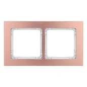 Klawisze i ramki - Karlik Ramka podwójna Deco metal - miedź szczotkowana,biały - miniaturka - grafika 1