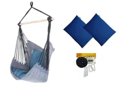 Hamaki - Fotel hamakowy z poduszkami i zestawem montażowym SPOKEY, granatowy, koala/fix/ch2 - miniaturka - grafika 1