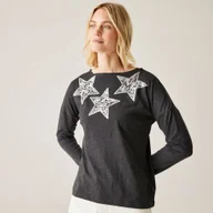 Bluzki damskie - Regatta Damska bluzka Carlene Ciemnoszary, Cotton, Rozmiar: 34 - miniaturka - grafika 1