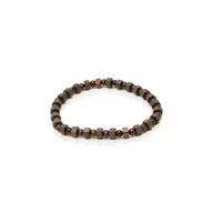 Bransolety męskie - Bransoletka koraliki w kolorze brązowym EM 23 - EM Men's Accessories - miniaturka - grafika 1