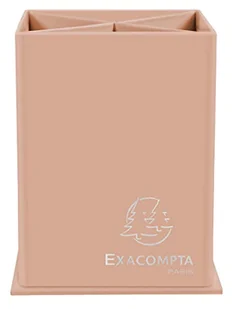 Exacompta 67861D Organizer na długopisy Aquarel z bardzo mocnej tektury z 4 przegródkami, idealny do biura i szkoły, kolor pastelowy koralowy, organizer na biurko, przybornik - Przyborniki na biurko - miniaturka - grafika 1