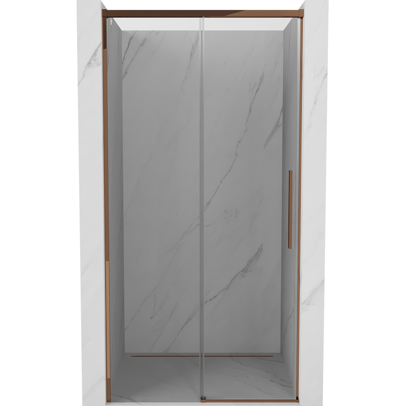 Mexen Rox drzwi prysznicowe rozsuwane 135 cm, transparent, różowe złoto - 8C2-135-000-60-00