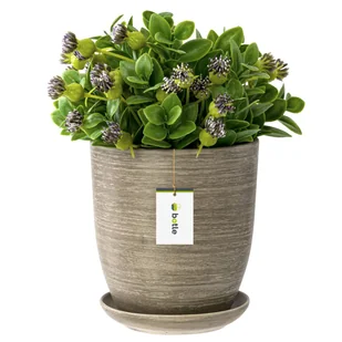 Doniczka ceramiczna 24x26 cm z podstawką beton - Donice - miniaturka - grafika 1