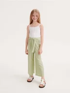 Spodnie i spodenki dla dziewczynek - Reserved - Spodnie z wiązaniem - jasnozielony - miniaturka - grafika 1
