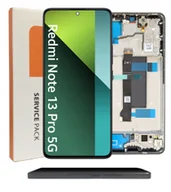 Części serwisowe do telefonów - ORYGINAŁ WYŚWIETLACZ EKRAN LCD DO XIAOMI REDMI NOTE 13 PRO 5G RAMKA CZARNY - miniaturka - grafika 1