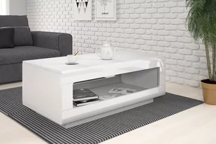 Stolik kawowy Tulsa 99 - biały / biały połysk - Ławy i stoliki kawowe - miniaturka - grafika 3