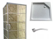 Kabiny prysznicowe - Kabina prysznicowa 80x80 biała Loft 198cm brodzik - miniaturka - grafika 1