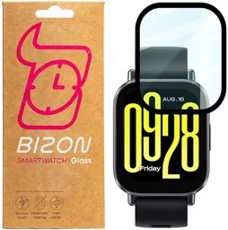Bizon Szkło hybrydowe Glass Watch Edge Hybrid dla Xiaomi Redmi Watch 5, czarne - Akcesoria do smartwatchy - miniaturka - grafika 1