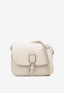 Torebki damskie - Beżowa Dwukomorowa Torebka Listonoszka z Ozdobną Klapą Delluria - miniaturka - grafika 1