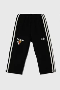 Spodnie i spodenki dla dziewczynek - adidas spodnie dresowe x Disney kolor czarny z nadrukiem - grafika 1