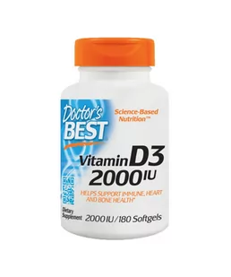 Witamina D3 2000IU 180 gels Doctor's Best - Witaminy i minerały - miniaturka - grafika 1