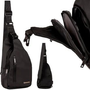WINGS Plecak crossbody MINI nerka sling bag TORBA na ramię POJEMNA czarna - Nerki - miniaturka - grafika 1