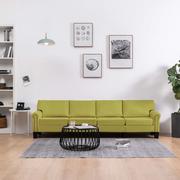 Sofy i kanapy - vidaXL 4-osobowa sofa, zielona, tapicerowana tkaniną - miniaturka - grafika 1
