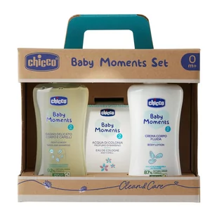 Chicco Baby Moments zestaw płyn do kąpieli 200ml + balsam do ciała 200ml + woda toaletowa 100ml - Balsamy i oliwki dla dzieci - miniaturka - grafika 1