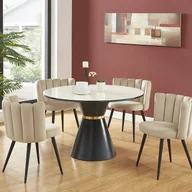 Krzesła - Zestaw 2 krzeseł z weluru i czarnego metalu - Beżowy - PRANILA marki Pascal Morabito - miniaturka - grafika 1