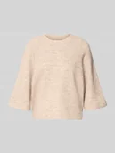 Swetry damskie - Sweter z dzianiny o kroju oversized z rękawem o dł. 3/4 model ‘SIMONI’ - miniaturka - grafika 1