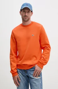 Lacoste bluza męska kolor pomarańczowy gładka - Bluzy męskie - miniaturka - grafika 1