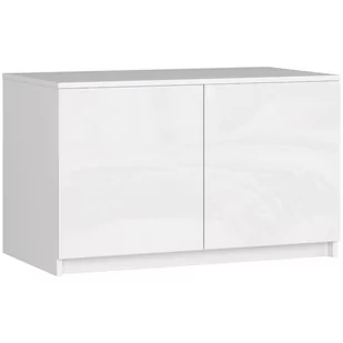 Nadstawka na szafę S 90 cm - biała-biały połysk - 2 drzwi - Inne meble do sypialni - miniaturka - grafika 1