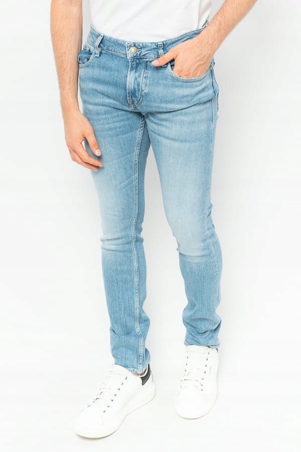 JEANSY MĘSKIE GUESS M2YAN1 D4Q43 NIEBIESKIE - Pants: 38/34 SPODNIE SLIM