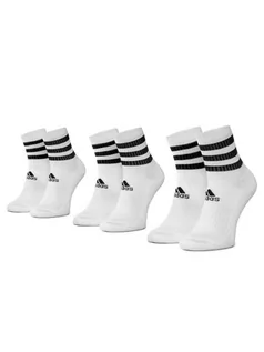 Skarpetki męskie - Adidas Zestaw 3 par wysokich skarpet unisex 3S Csh Crw3p DZ9346 Biały - grafika 1