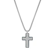 Naszyjniki męskie - s.Oliver Naszyjnik męski z zawieszką w kształcie krzyża, zapakowany w ozdobne pudełko jubilerskie. - miniaturka - grafika 1