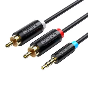 Vention, Kabel 3,5Mm Męski Do 2X Męski Rca 2M  Bclbh, Czarny - Kable - miniaturka - grafika 1
