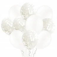 Wesele i ślub - Balony białe z konfetti wesele party zestaw 20szt - miniaturka - grafika 1