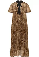 Sukienki - faina Damska sukienka midi z nadrukiem panterki, sukienka naemi, brązowa, M, brązowy, M - miniaturka - grafika 1