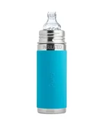 Butelki termiczne - Pura Kiki Pura Termobutelka z ustnikiem niekapkiem i błękitną osłonką 260 ml I9SAS3 - miniaturka - grafika 1