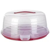 Pojemniki kuchenne - Curver Poland Sp. z o. o. POJEMNIK NA CIASTO OKRĄGŁY CZERWONY - miniaturka - grafika 1