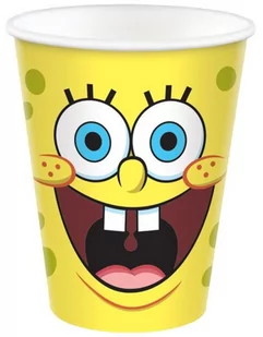 Kubki Papierowe Jednorazowe Spongebob Żółty 8Szt - Dekoracje i nakrycia stołu na imprezę - miniaturka - grafika 1