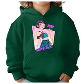 Bluzy dla dziewczynek - BLUZA DZIECIĘCA HUNTRIX ZOEY KPOP 134-140 Z KAPTUREM BAWEŁNIANA JAKOŚĆ - miniaturka - grafika 1