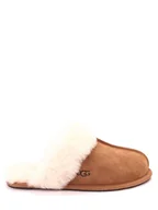 Kapcie damskie - UGG Skórzane kapcie "Scouffette II" w kolorze jasnobrązowym - miniaturka - grafika 1