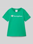 Koszulki dla chłopców - T-shirt z nadrukiem z logo - miniaturka - grafika 1
