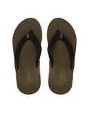 Klapki i japonki męskie - Tommy Hilfiger Japonki Molded Hilfiger Lth Beach Sandal FM0FM05802 Czarny - miniaturka - grafika 1