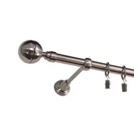 Karnisze - Karnisz pojedynczy ZEUS Ø19, 200 cm kula nikiel - miniaturka - grafika 1