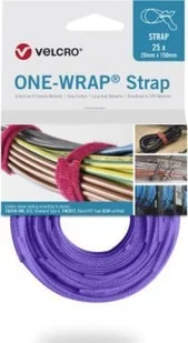 VELCRO One Wrap 20 mm x 150 mm, 25 sztuk, fioletowa - Taśmy klejące - miniaturka - grafika 1