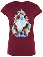 Koszulki i topy damskie - T-Shirt damski nadruk Kolorowy Kot Rozm.XL - miniaturka - grafika 1
