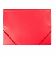 Teczki i skoroszyty - D.rect Teczka plastikowa z gumką czerwona - miniaturka - grafika 1