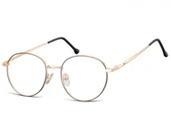 Okulary korekcyjne, oprawki, szkła - Okulary Oprawki owalne Lenonki optyczne 912B złoto - czarne - miniaturka - grafika 1