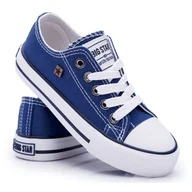 Buty dla dziewczynek - Trampki Dziecięce Big Star Granatowe FF374202 niebieskie - miniaturka - grafika 1