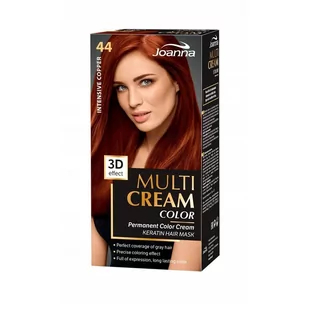 Joanna Multi Cream 3D farba 44 Intensywna Miedź - Farby do włosów i szampony koloryzujące - miniaturka - grafika 1