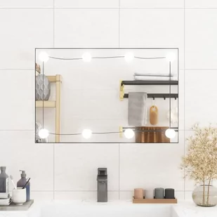 vidaXL Lustro ścienne z LED, 40x60 cm, szklane, prostokątne - Lustra - miniaturka - grafika 1