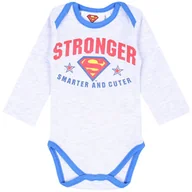 Body dla niemowląt - Szare, melanżowe body niemowlęce Superman 24 m 92 cm - miniaturka - grafika 1