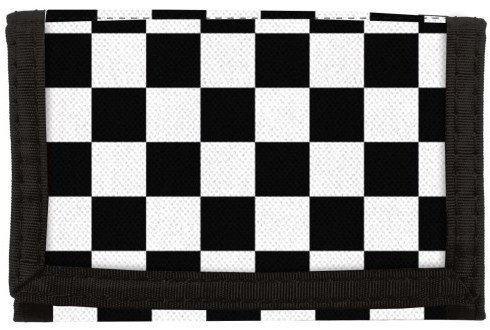 Portfel młodzieżowy BackUP szachownica, czarno-biały wzór, streetstyle