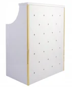 Lady recepcyjne - Recepcja fryzjerska lakierowana Diamond 80 cm kosmetyczna do salonu gabinetu SPA biały - miniaturka - grafika 1