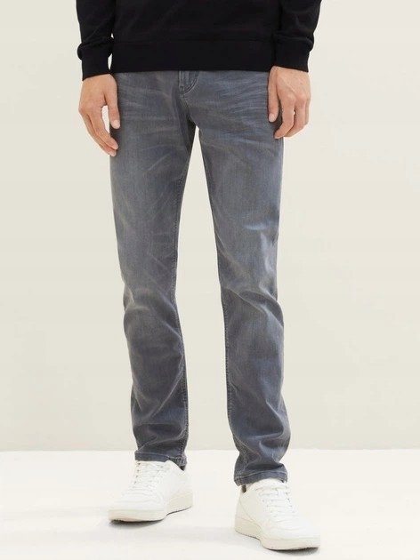 TOM TAILOR SZARE JEANSY RURKI PRZETARCIA 99 BAWEŁNA 34/34 17BA